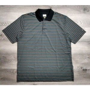 Greg Norman Play Dry Short Sleeve Striped Polo Shirt Mens Size Extra Large Golf